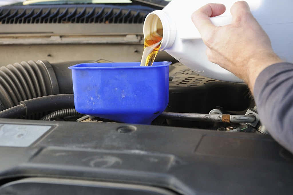 changing oil in a diesel truck