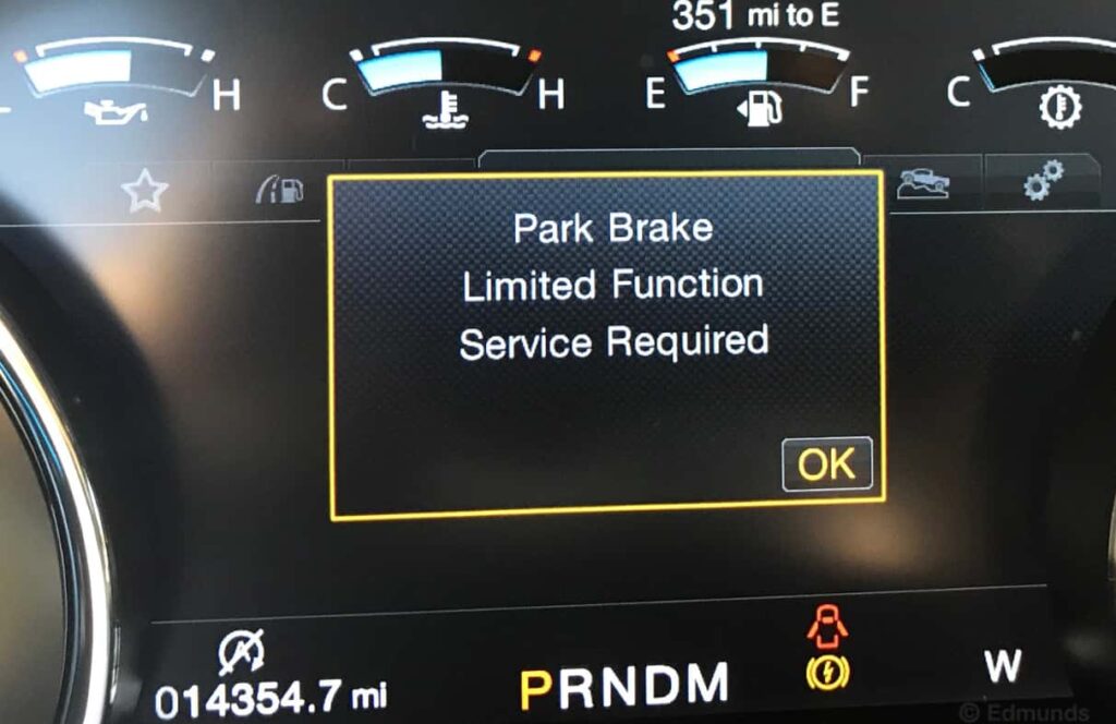 park brake limited function service required