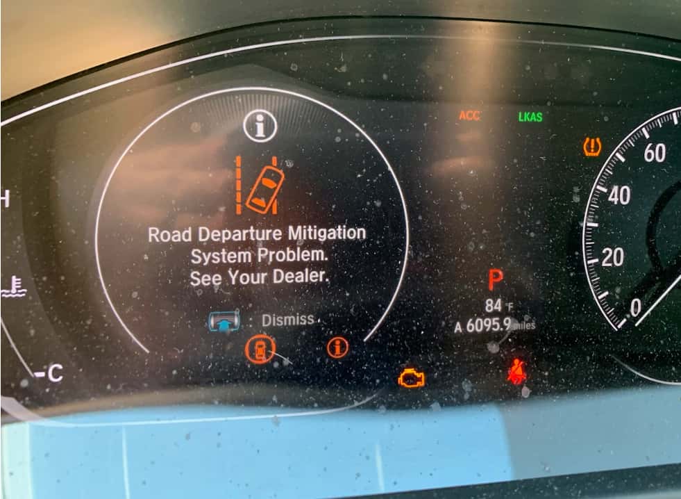 road departure mitigation system problem