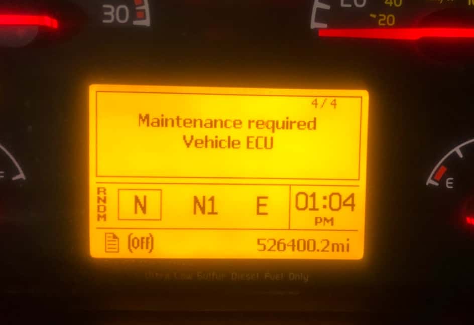 maintenance required vehicle ecu