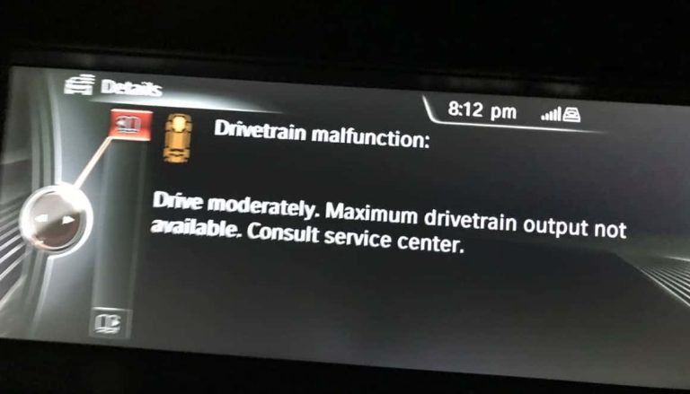 maximum drivetrain output not available bmw