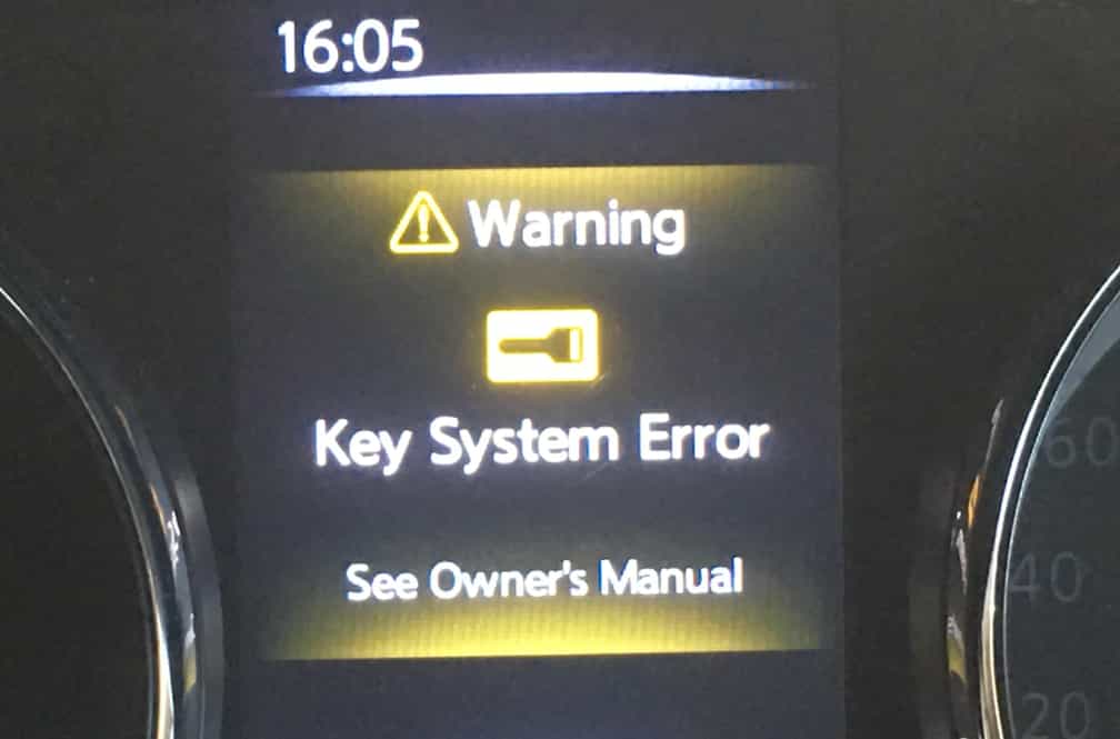 2019 nissan sentra key system error