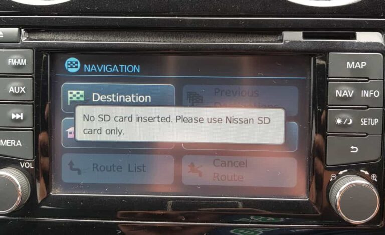 nissan sd card missing