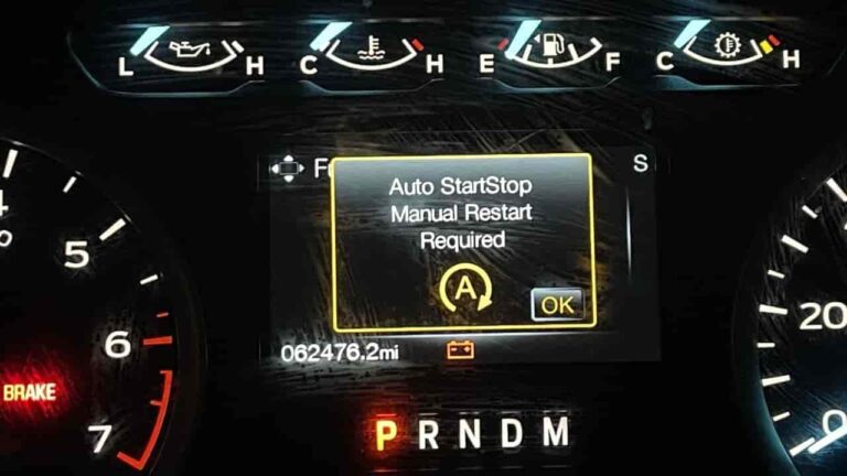 Ford Auto Start-Stop Manual Restart Required