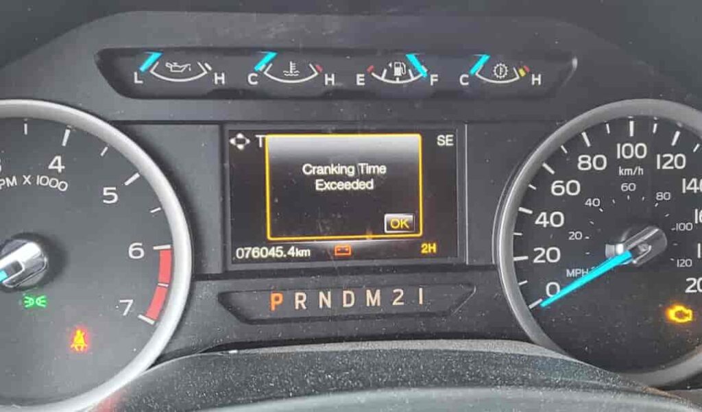 Ford Cranking Time Exceeded