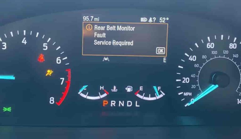 Ford Escape Rear Belt Monitor Fault