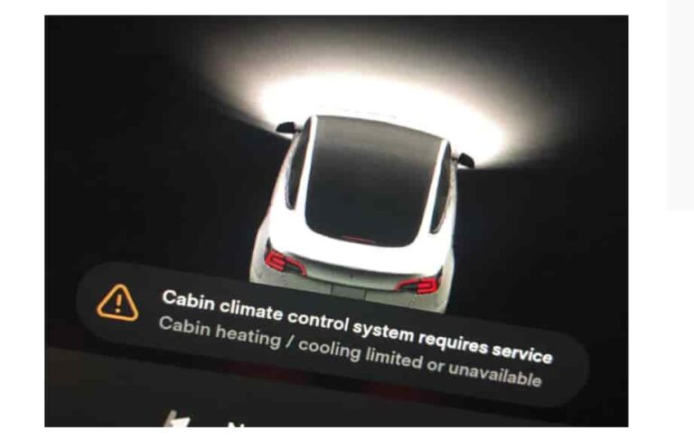 Tesla Cabin Climate Control System Requires Service