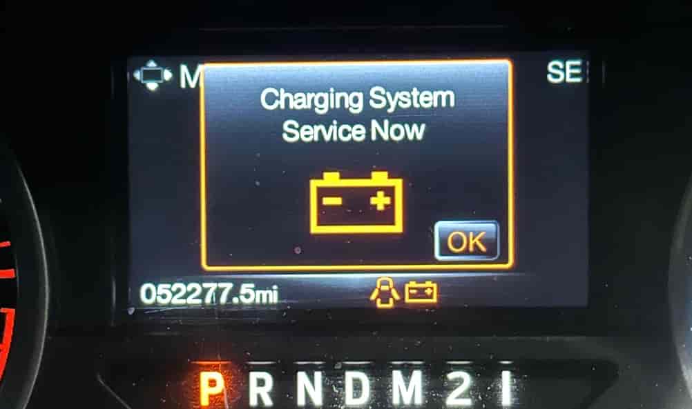 Ford F150 Charging System Service Now Message