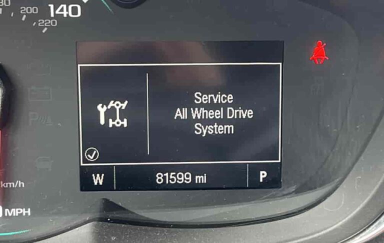 Service All Wheel Drive System Message