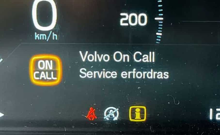 Volvo On Call Service Required