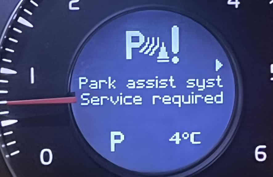 Volvo Park Assist System Service Required Warning