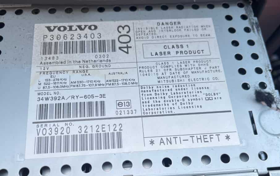 Volvo Radio Code