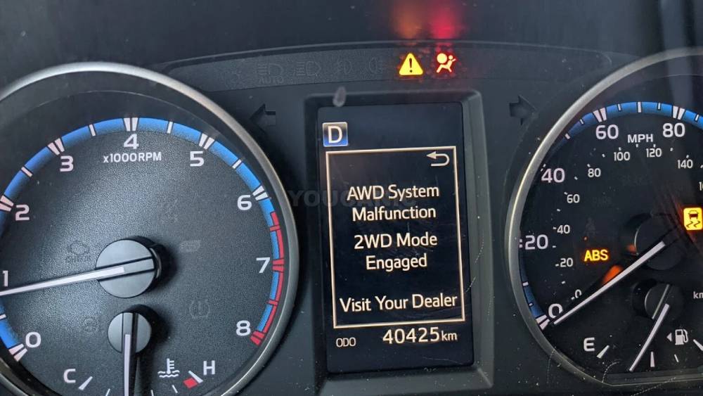 Toyota AWD system malfunction 2WD Mode engaged