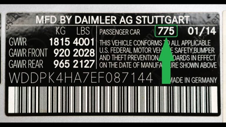 mercedes paint codes location