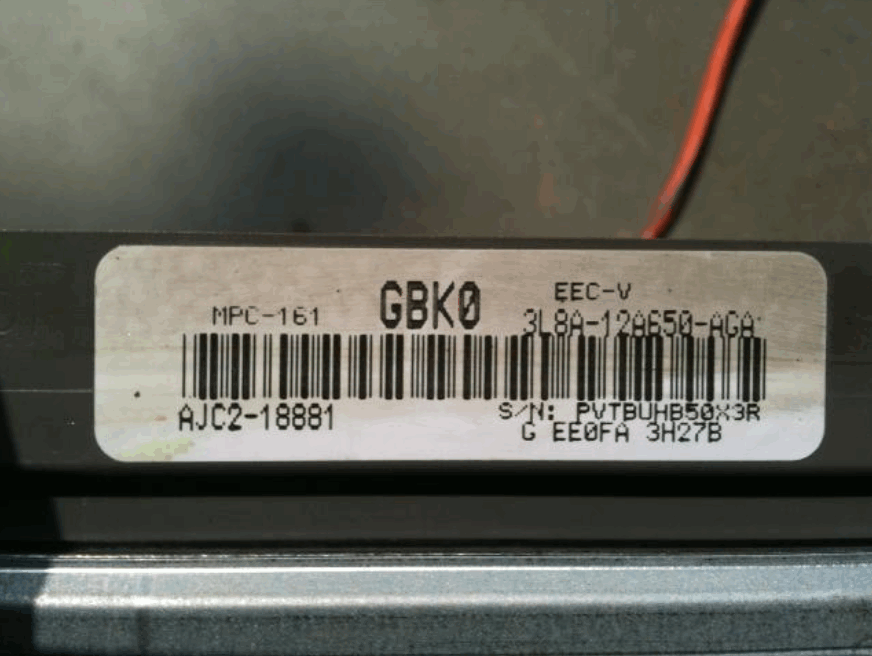 Ford PCM Tear Tag Number