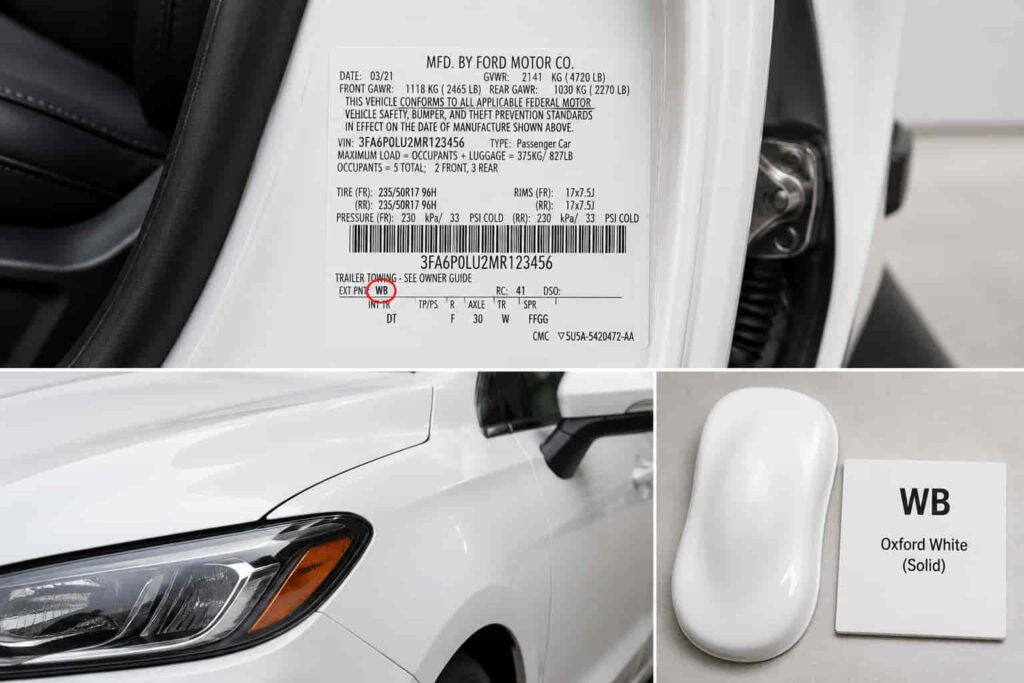 Ford Paint Code WB
