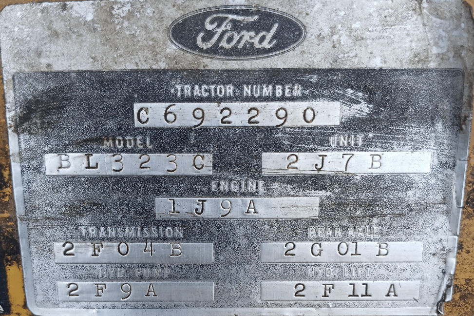 Ford Tractor Serial Number Decoder