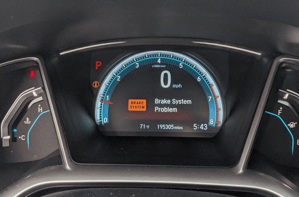 Honda Civic Brake System Problem Message