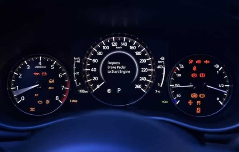Mazda Depress Brake Pedal to Start Engine