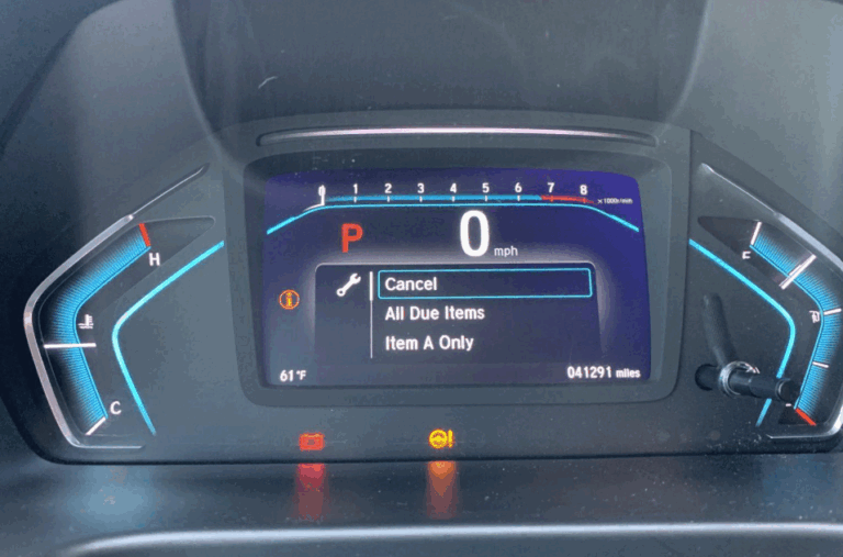 honda maintenance minder reset