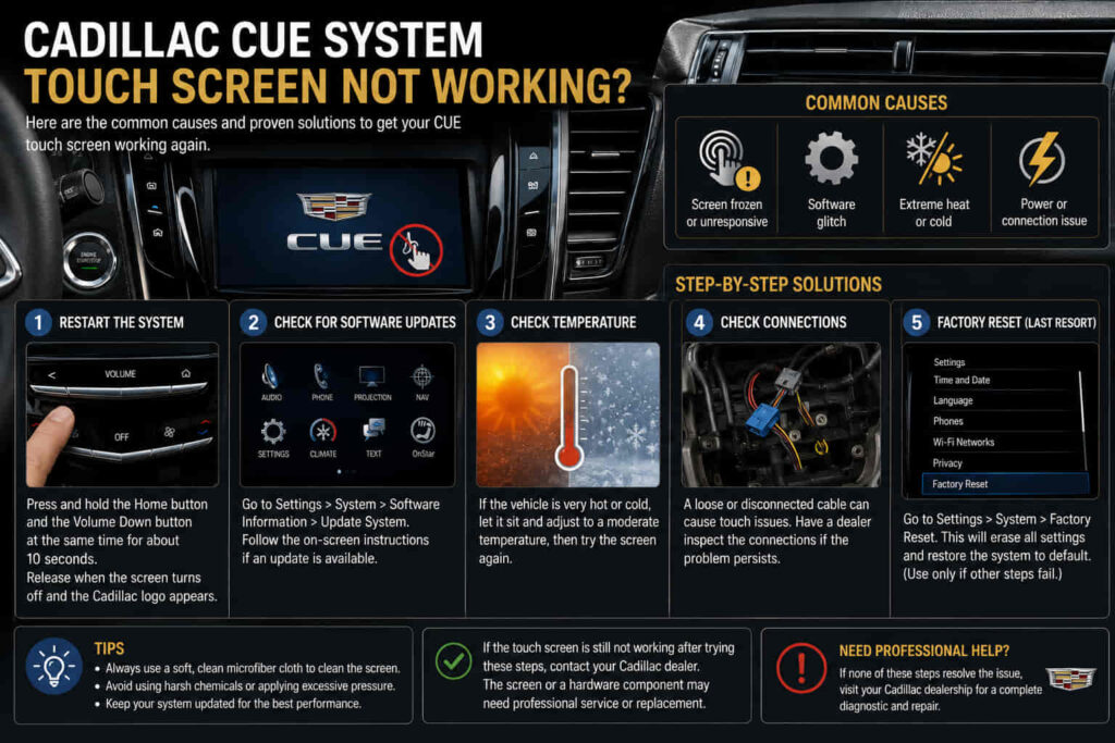 Cadillac CUE System Touch Screen Not Working