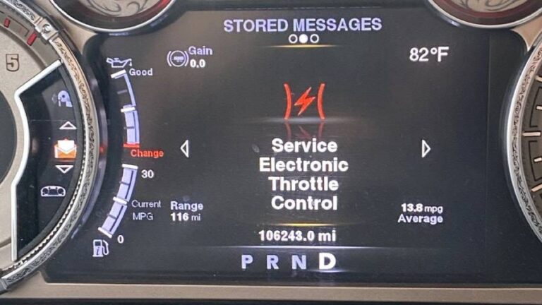 Dodge Ram Electronic Throttle Control Reset