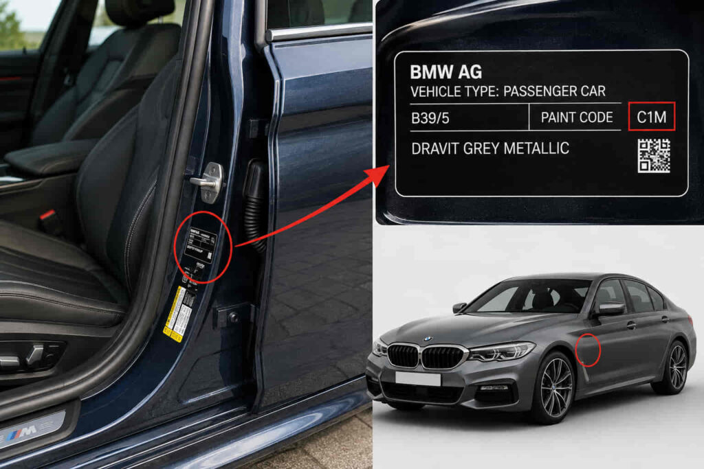 bmw paint codes location