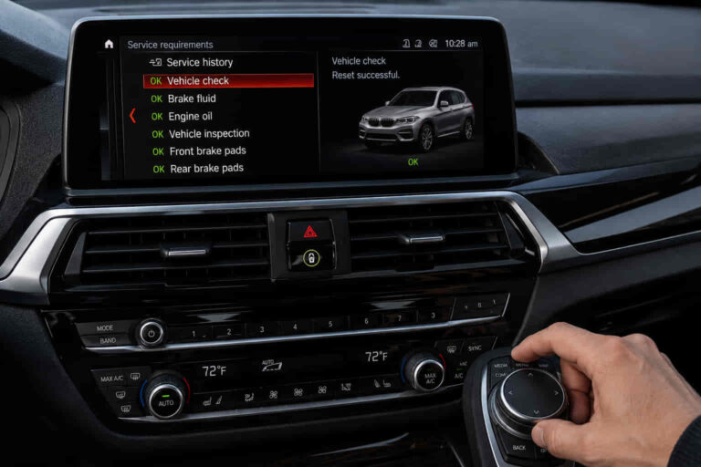 bmw vehicle check reset
