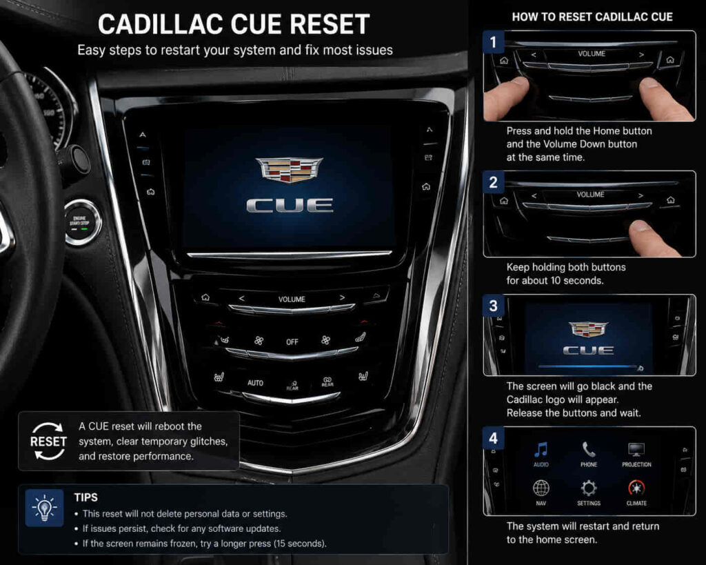 cadillac cue reset