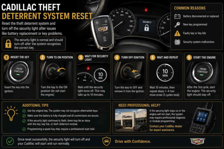 cadillac theft deterrent system reset