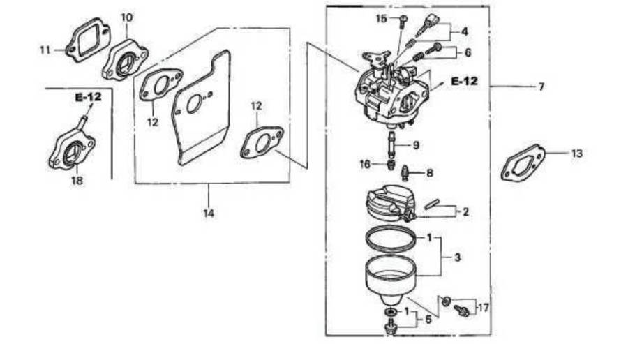 honda gcv160 carb diagram